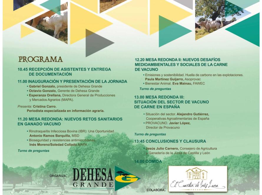 Programa de las jornadas de Dehesa Grande 2019