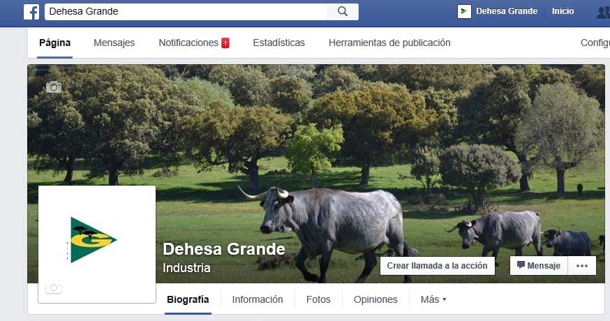 Portada de facebook de Dehesa Grande