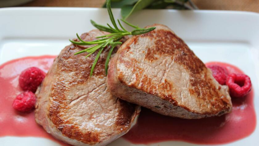 solomillo de ternera con salsa de frambuesas