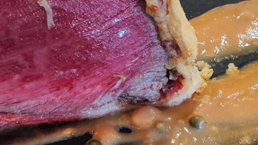 solomillo de ternera con hojaldre y champiñones